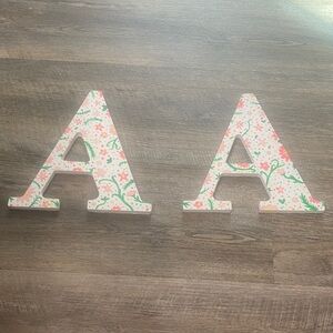 Hand painted Floral Wooden Letter As set of 2